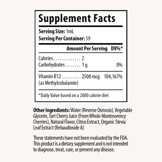 Gotas sublinguales vitamina B12 para energía y memoria