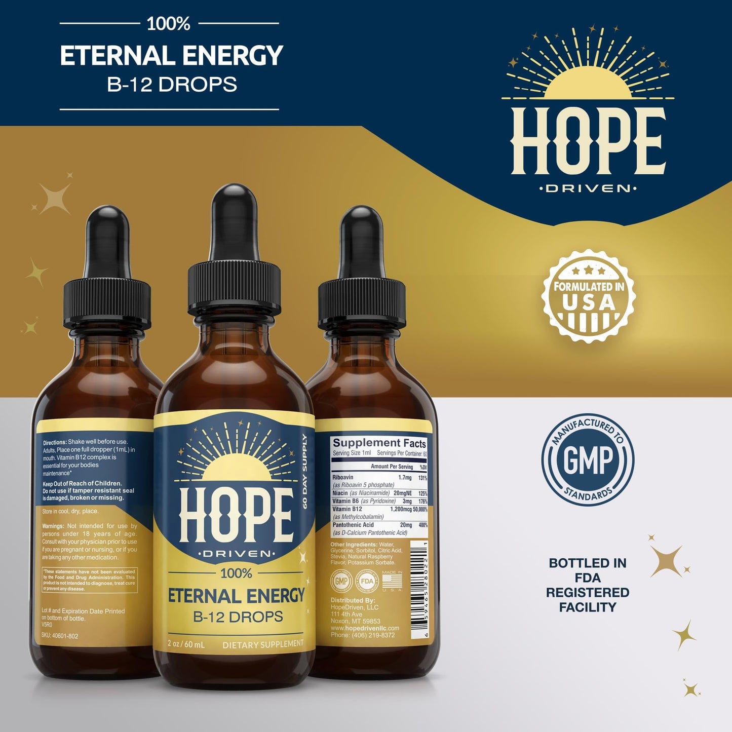 Gotas sublinguales vitamina b12 hope driven veganas