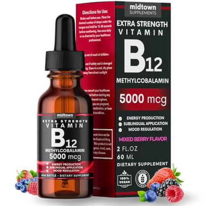 Gotas sublinguales de vitamina B12 Midtown Supplements