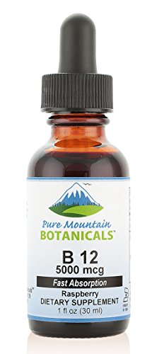 Gotas vitamina b12 5000 mcg pure mountain botanicals sabor frutos rojos
