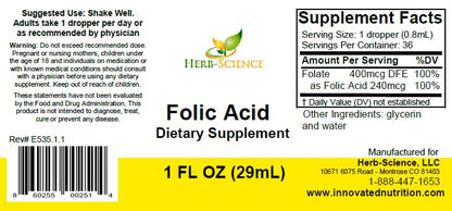 Gotas vitamina B9 ácido fólico apoyo digestivo Herb-Science