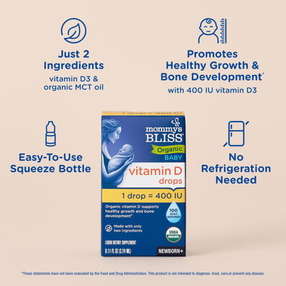 Gotas de vitamina d para bebés con instrucciones Mommy's Bliss
