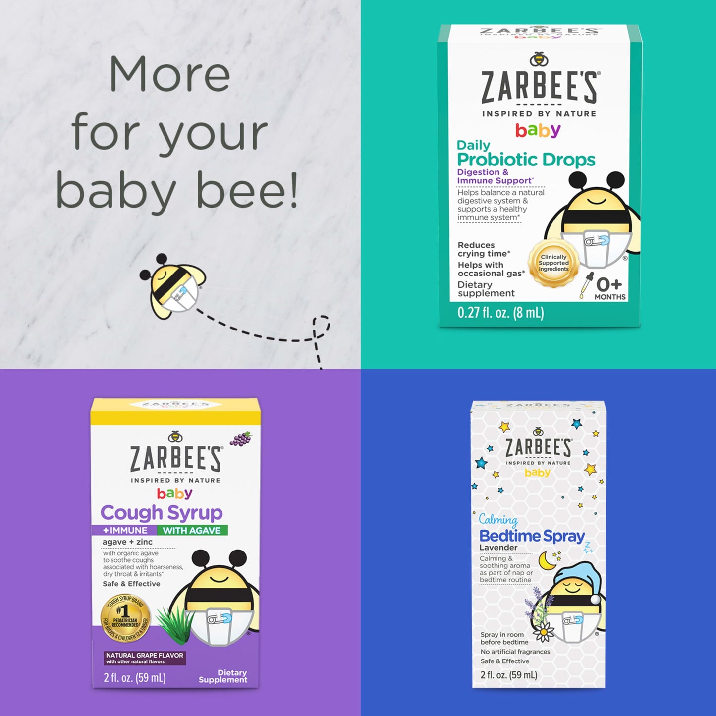 Gotas vitamina D Zarbee's para desarrollo óseo de bebés