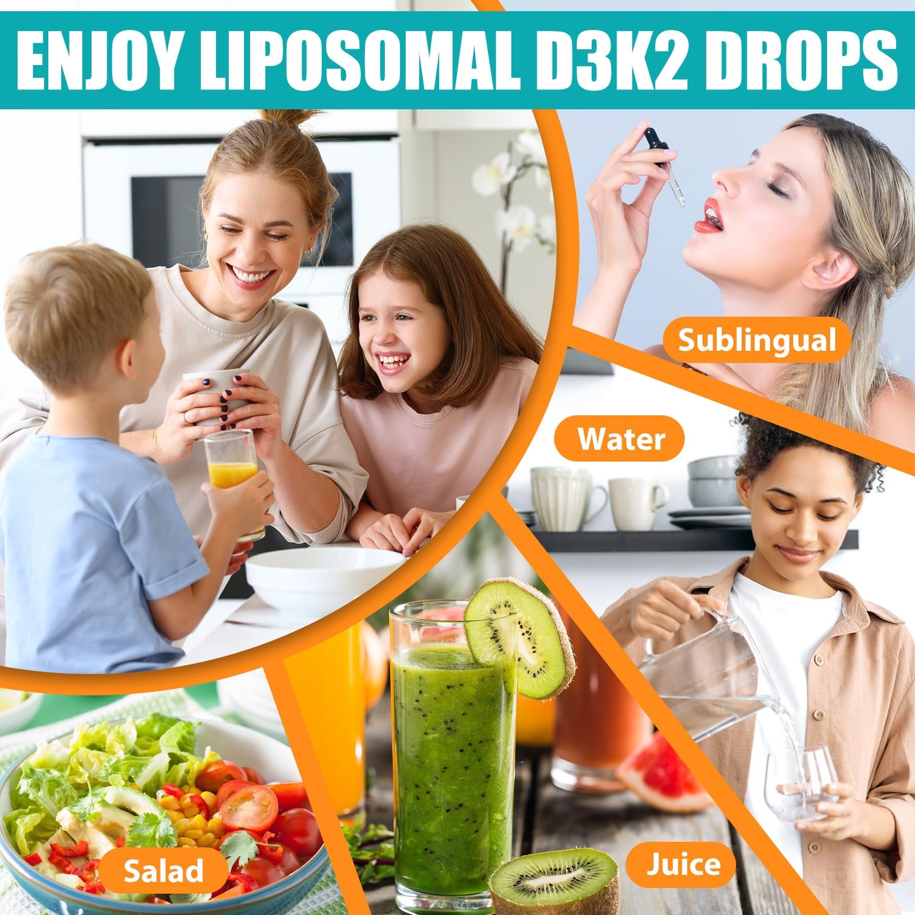Gotas vitamina D3 K2 con antioxidantes vitamina A y E en presentación pack