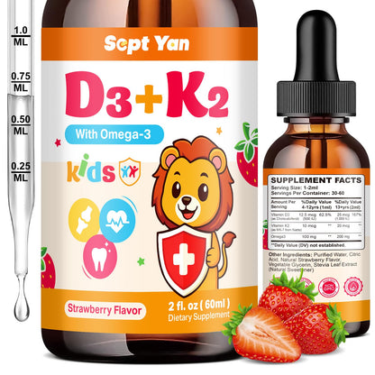 Gotas líquidas de vitamina D3 K2 para niños con omega 3