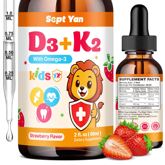 Gotas líquidas de vitamina D3 K2 para niños con omega 3