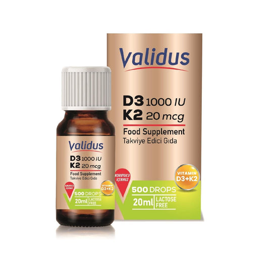 Gotas de vitamina d3 y k2 validus 20 ml
