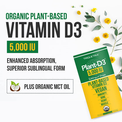 Gotas de vitamina D3 líquida Plant-D3 para todas las edades
