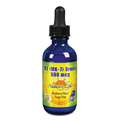 Gotas vitamina k2 mk7 nature's life 2 oz frente