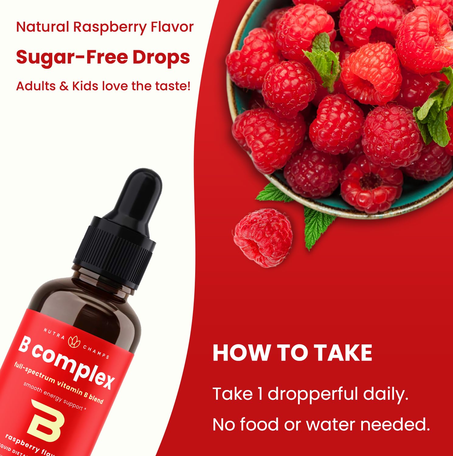 Gotas liquid vitamin b complex NutraChamps frasco