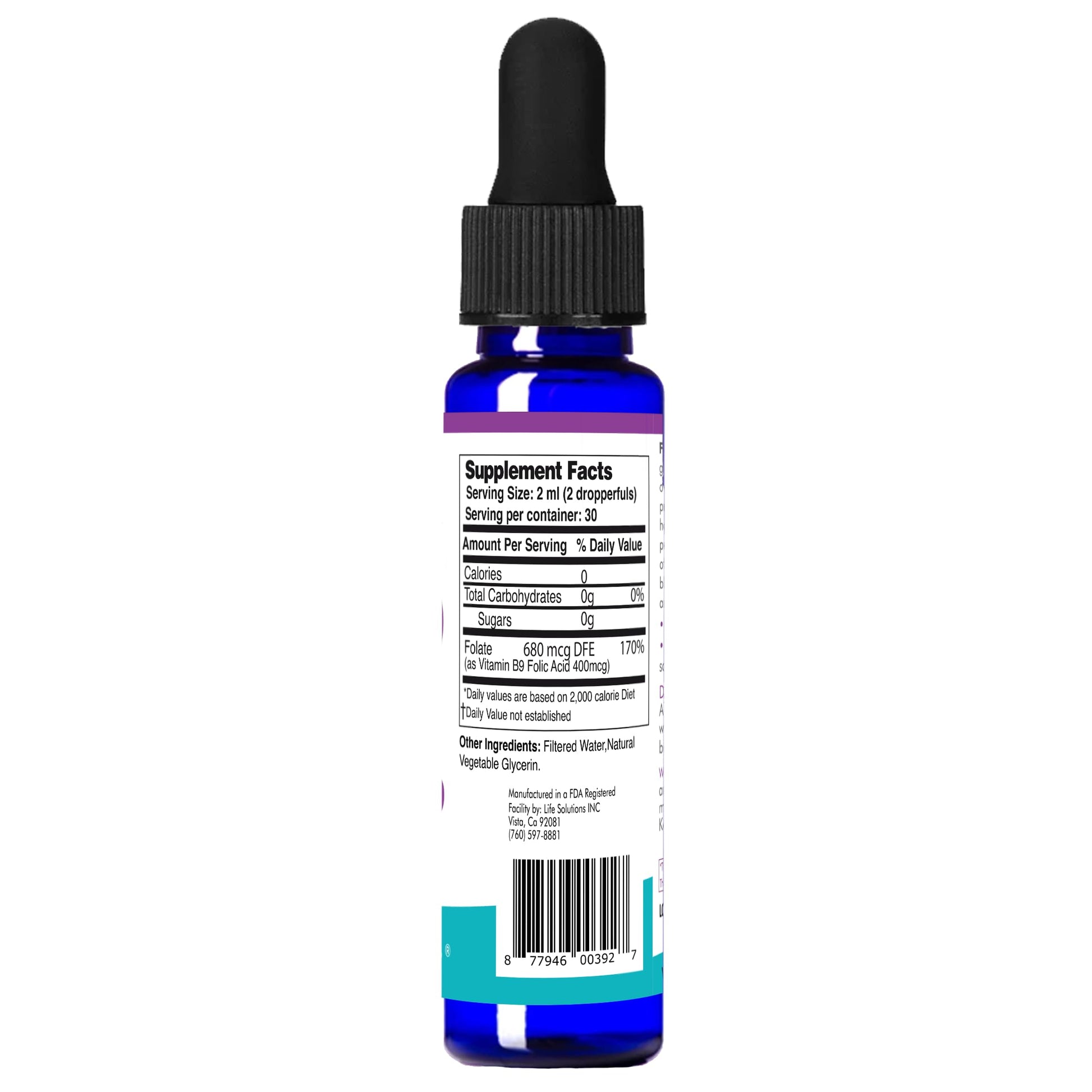 Gotero azul vida soluciones vitamina b9 gotas