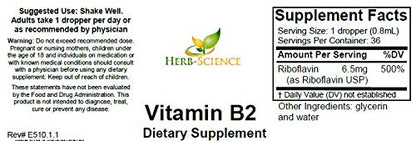 Gotero dispensador suplemento Vitamina B2 Herb-Science