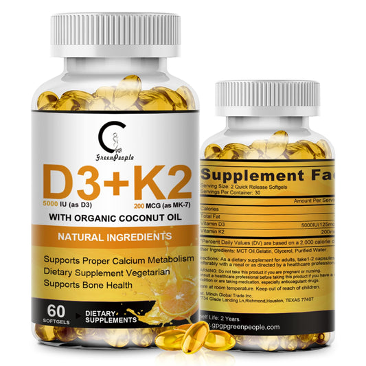 GPGP GreenPeople cápsulas vitamina D3 5000 IU K2 MK-7 veganas