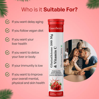 Glutatión y vitamina c para salud de la piel GRACEBERRY