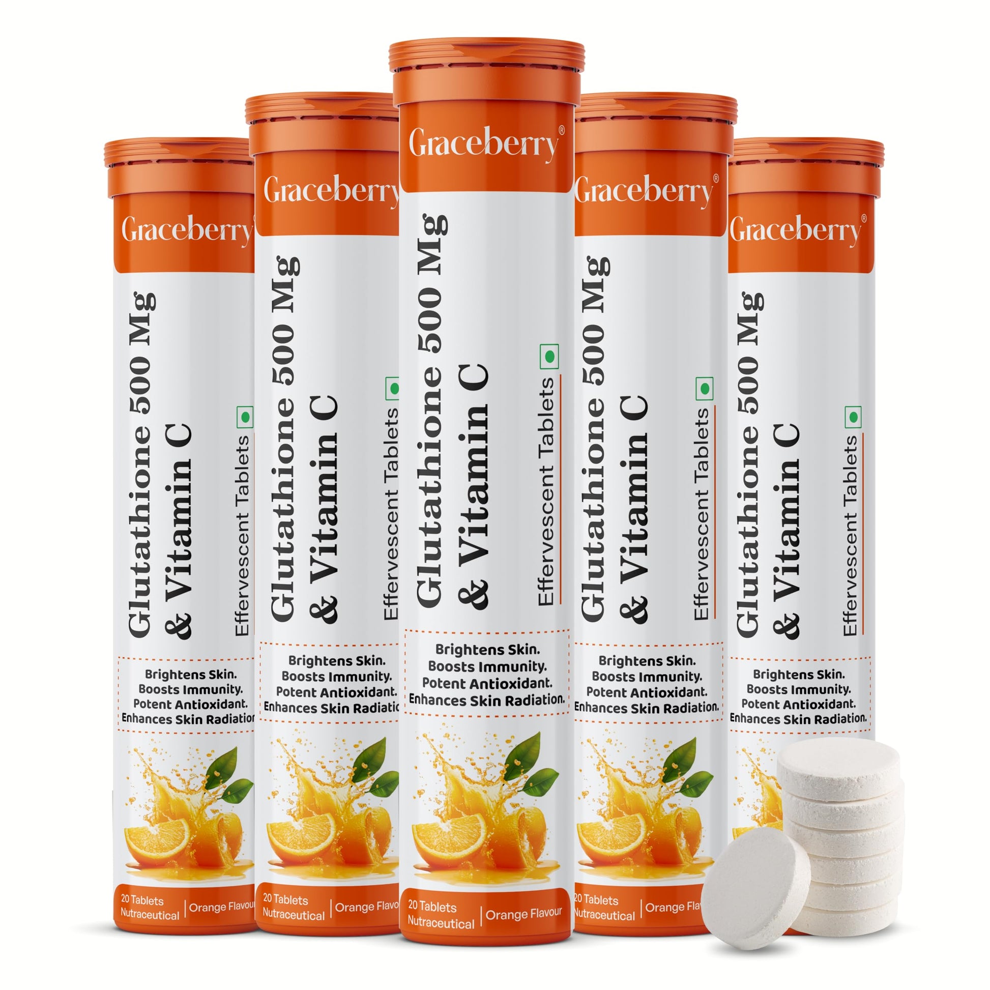Graceberry tabletas efervescentes glutatión vitamina c piel radiante