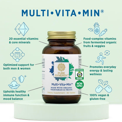 Gráfico de beneficios de Pure Synergy Multivitaminas veganas