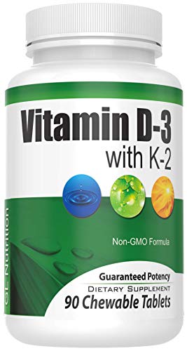 Great Lakes vitaminas D3 y K2 masticables 90 tabletas paquete