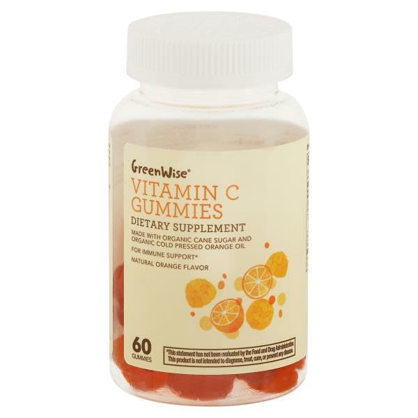 Green-Wise gomitas vitamina C sabor naranja natural 60 unidades