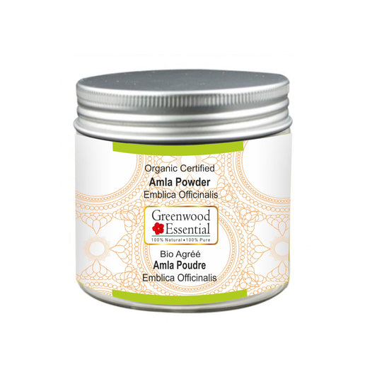 Greenwood Essential polvo amla orgánico 200 gramos contenedor