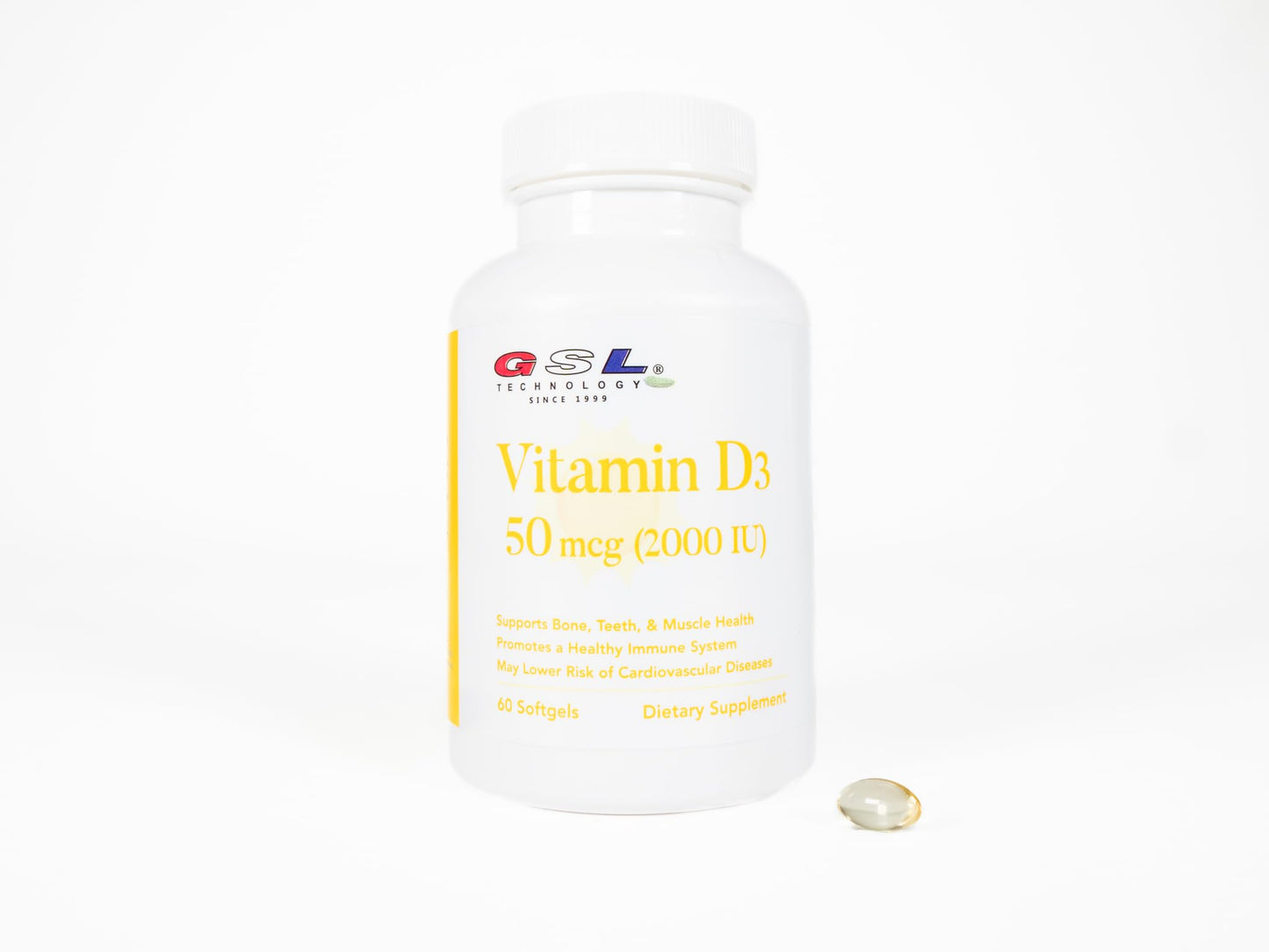 GSL Technology suplemento vitamina D3 cápsulas suaves