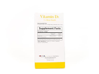 GSL Technology suplemento vitamina d3 para huesos y sistema inmune paquete