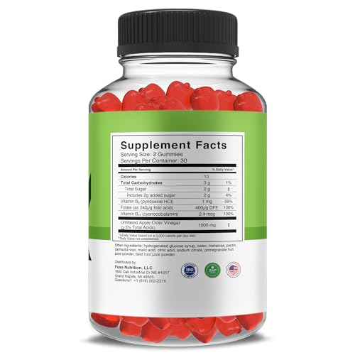 Frasco de Gummies Keto con Vinagre de Sidra de Manzana y vitaminas