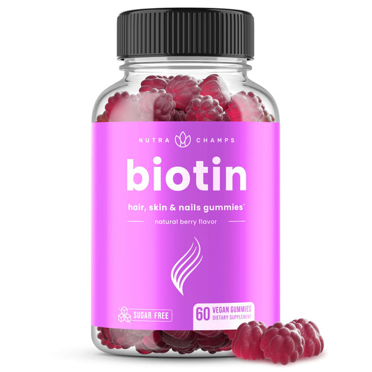Gummies NutraChamps biotina 10000mcg para cabello y piel