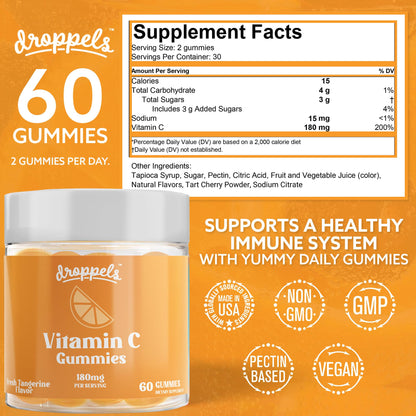 Gummies vitamina c Droppels ayuda salud piel y metabolismo hierro