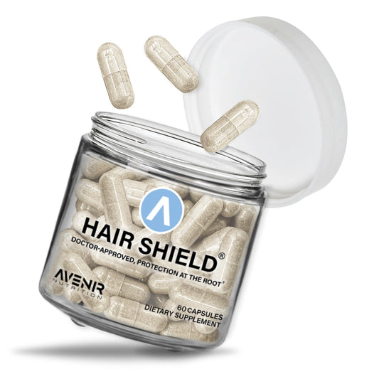 Frasco Hair Shield vitaminas para cabello piel y uñas con biotina