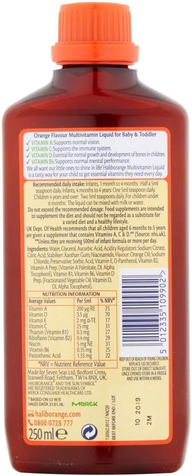 Haliborange, vitaminas esenciales para bebés y niños, paquete de 2