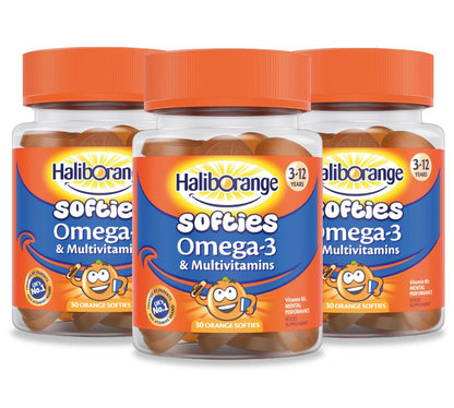 Haliborange vitaminas niños omega-3 gomas naranjas