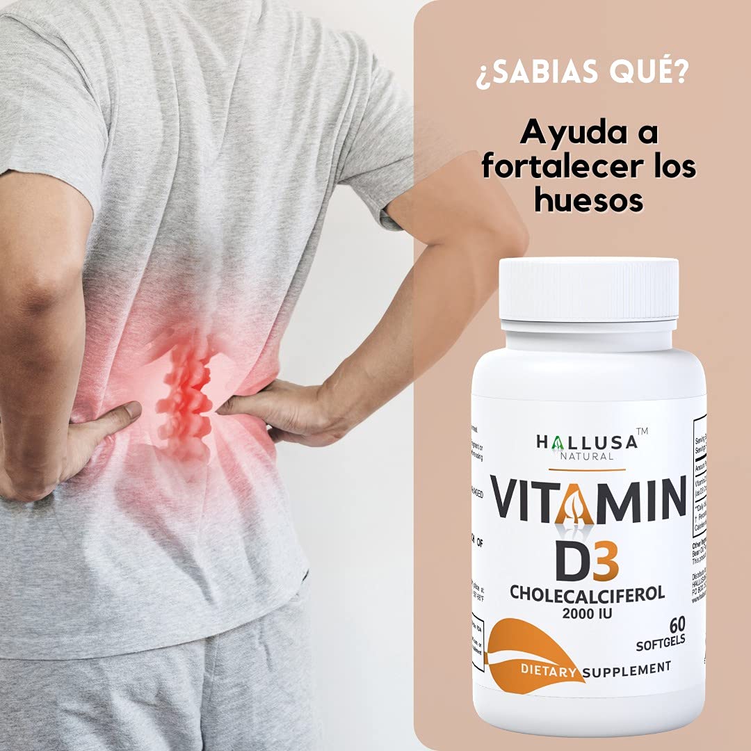 Hallusa Natural vitamina D3 cápsula blanda detalle