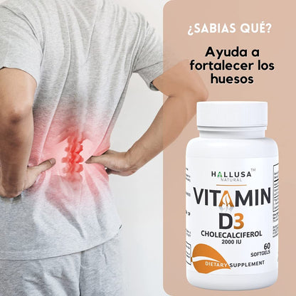 Hallusa Natural vitamina D3 cápsula blanda detalle