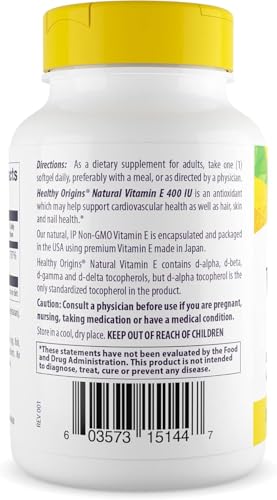 Healthy Origins caja vitamina e 400 iu sin gluten