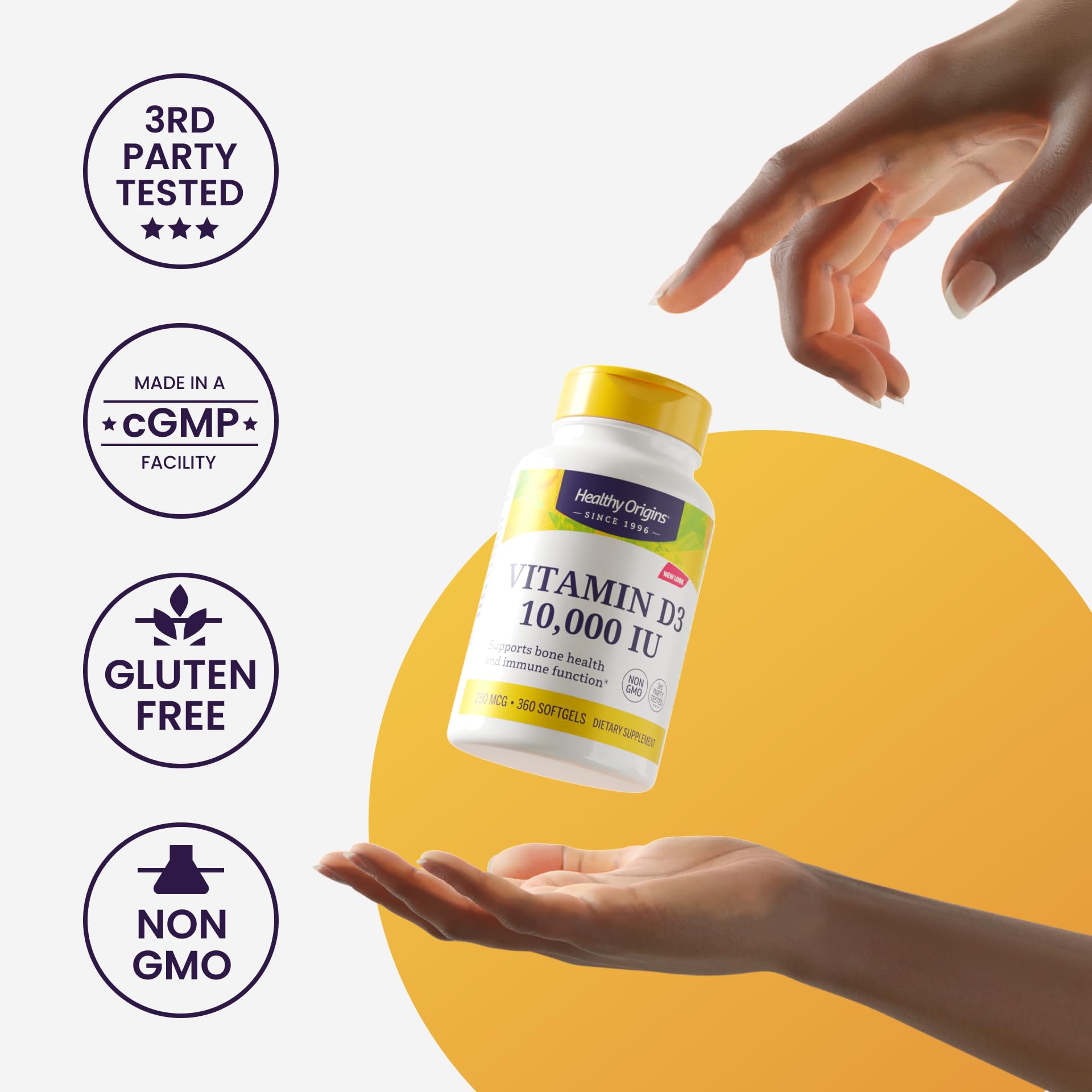 Vitamina E 400 IU suplemento natural sin gluten Healthy Origins 360 cápsulas