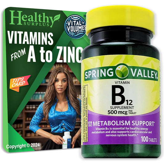 Healthy Surplus Vitamina B12 Tabletas 500 mcg