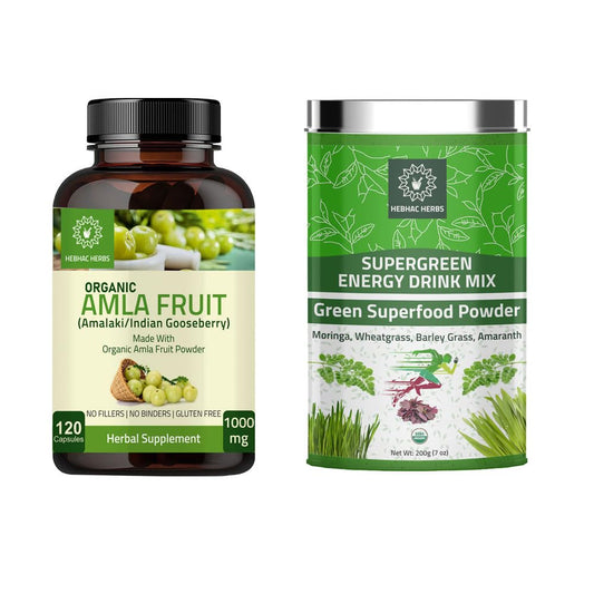 Hebhac Herbs cápsulas orgánicas de Amla 120 unidades