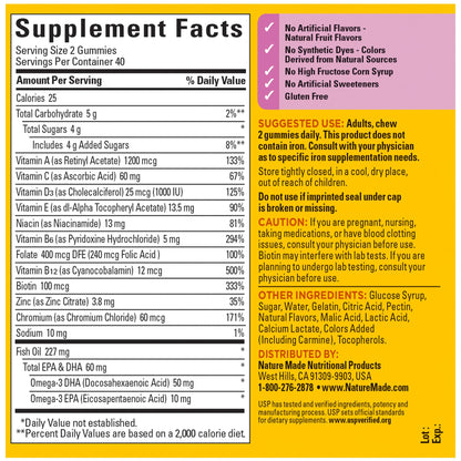 hecho en usa ingredientes globales multivitaminas nature made