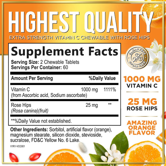Frasco Hello Lovely! Vitamina C 1000 mg etiquetado frontal