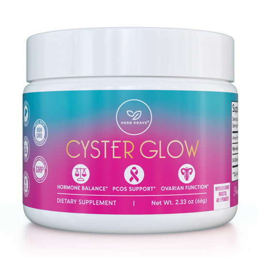 Herb Krave Cyster Glow polvo para soporte hormonal femenino