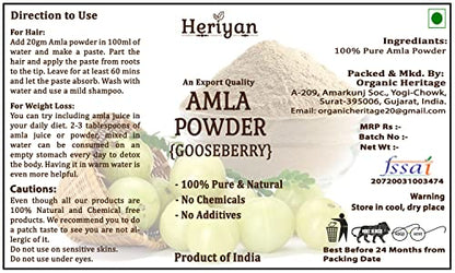 Heriyan polvo de amla pureza alta para cabello