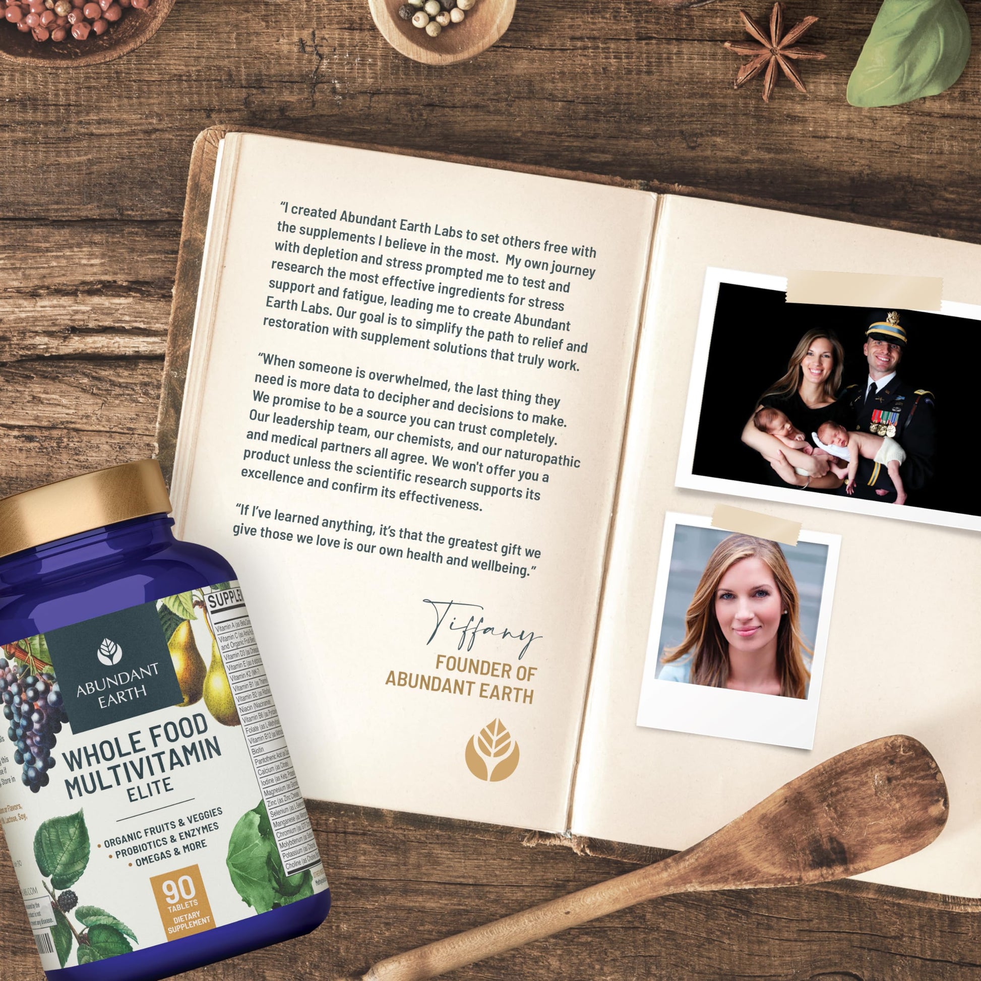 Historia y misión de Abundant Earth con las multivitaminas