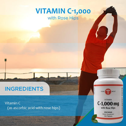 Holistic Health Vitamina C 1000mg botella posterior
