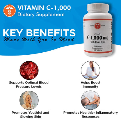 Holistic Health vitamina C 1000mg vista detalle tabletas