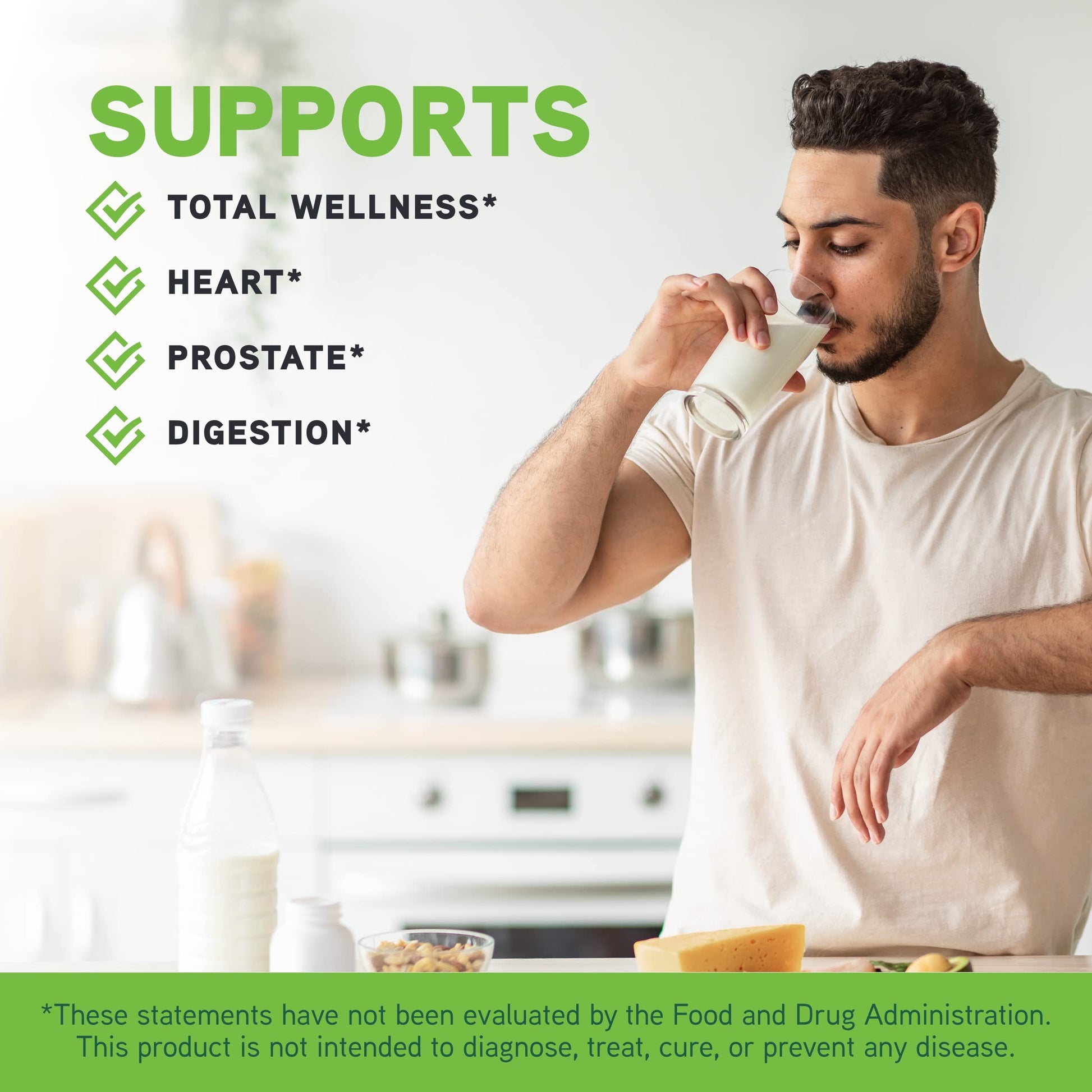 Hombre saludable con multivitamínico vegeteriano - DaVinci Labs
