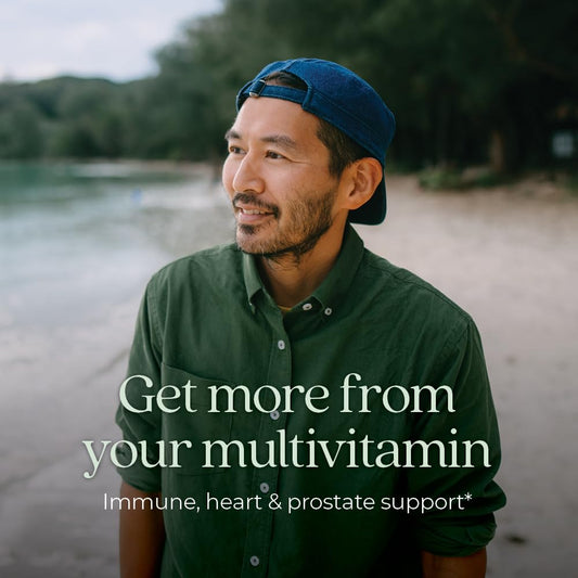 Hombre saludable gracias a multivitamínico