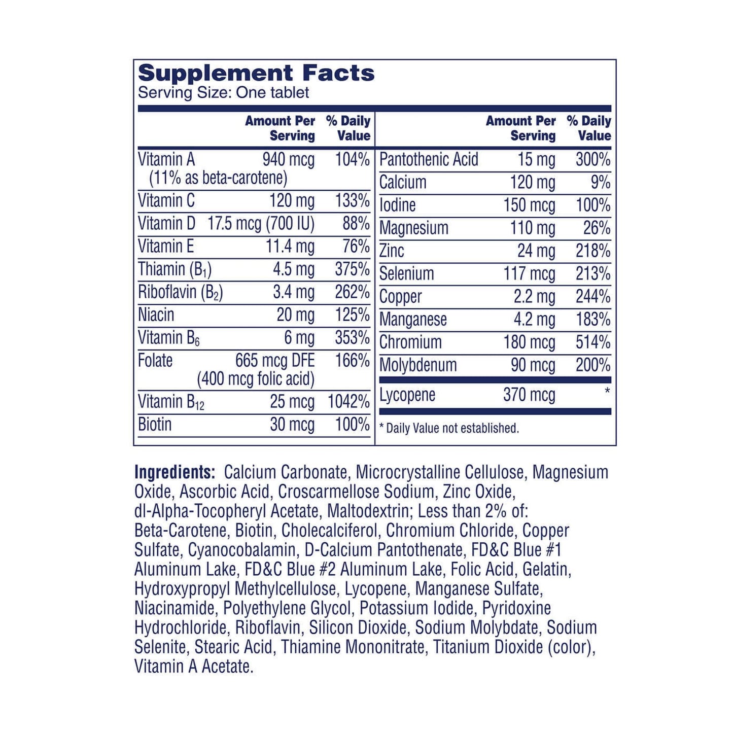 Hombre con suplemento multivitamínico