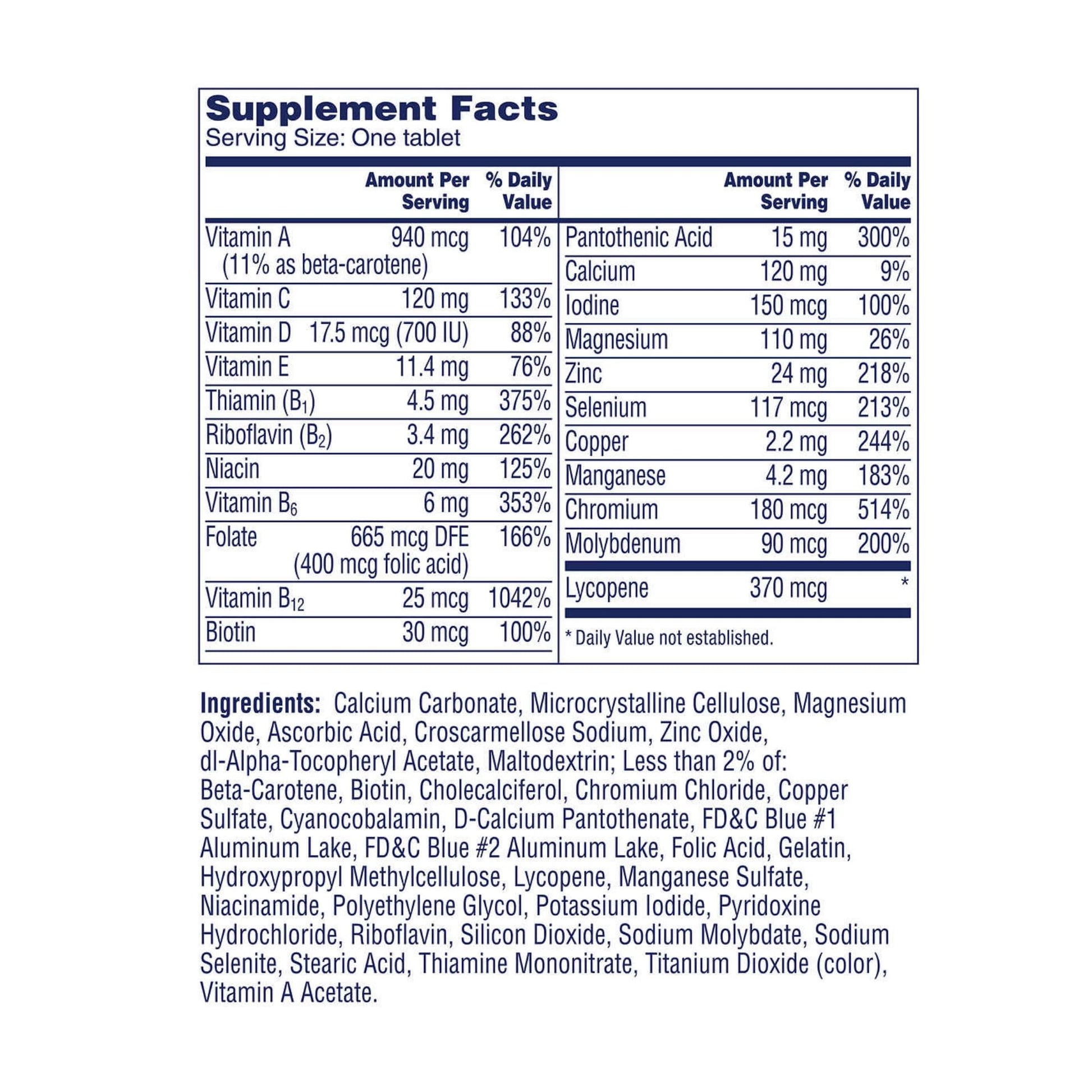 Hombre con suplemento multivitamínico