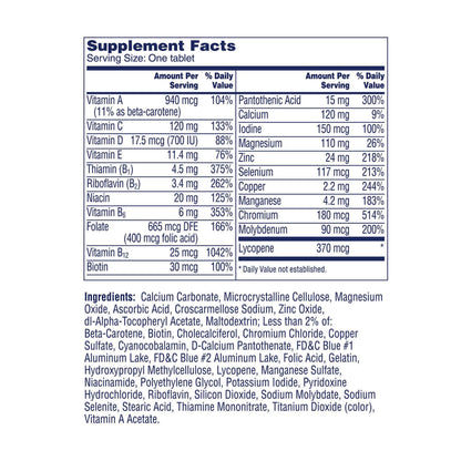 Hombre con suplemento multivitamínico