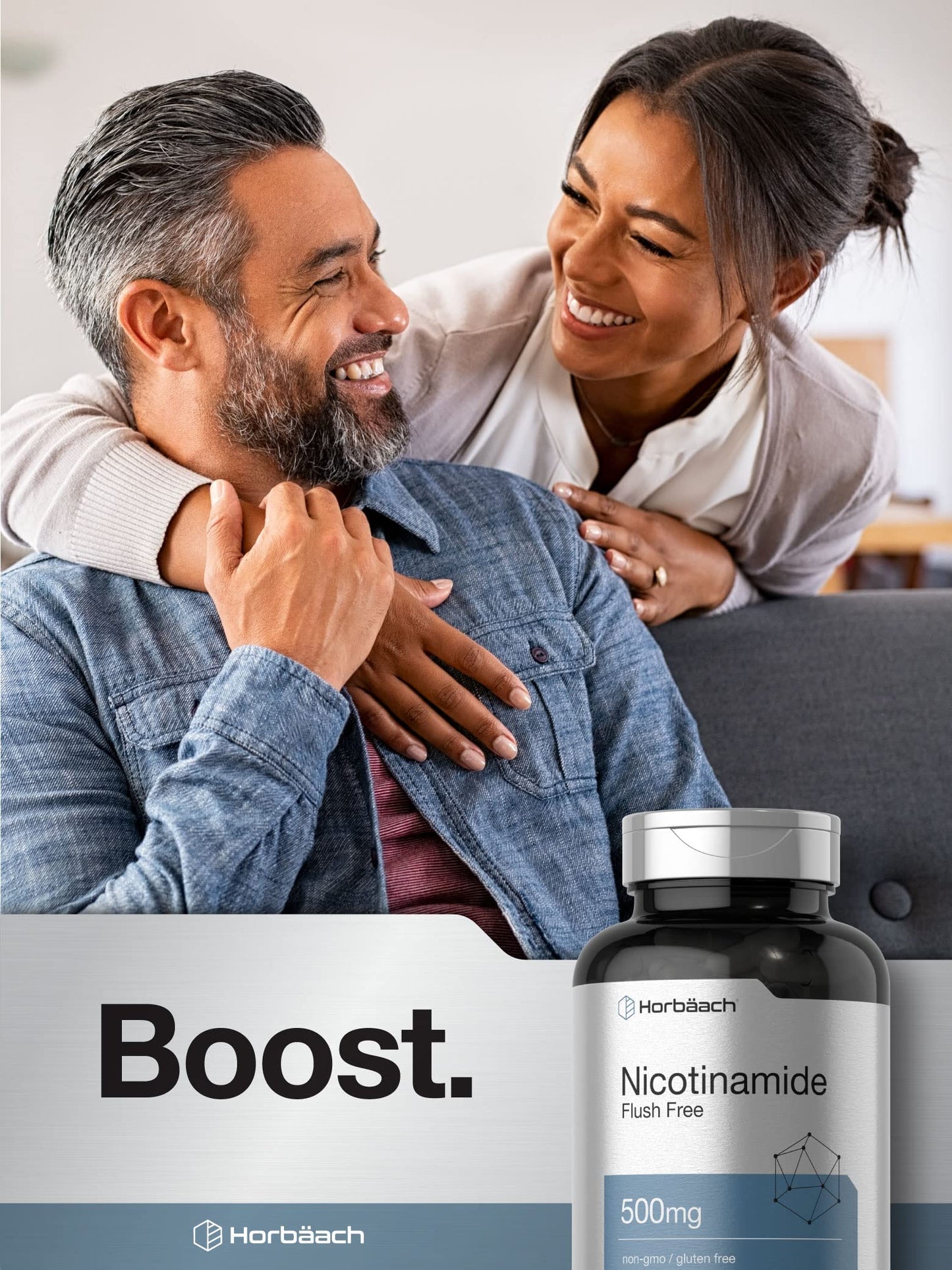 Horbäach cápsulas niacinamida sin rubor 500mg
